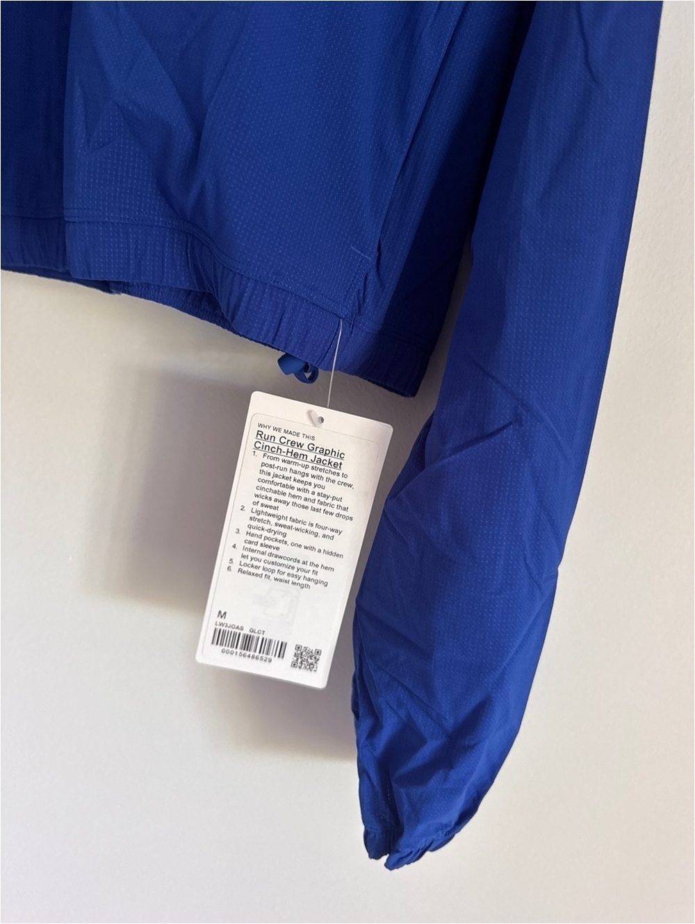 🆕💙 Lululemon Mile Maker Run Crew Graphic Cinch Hem Jacket - Galactic Cobalt - Picture 9 of 9